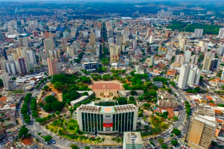 Vista aérea da cidade de Goiânia.