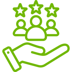 Ícone de valorização do cliente.